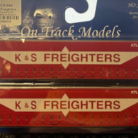40CS-04a On Track Models - K & S Freighters Era:1990's to Current  - Container no KTL502&KTL503
