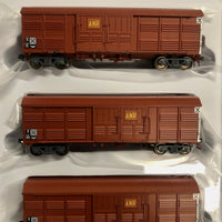 LX-05 -  3 LX Vans ANR Oxide Red with ANR Logos. Wagon numbers: LX 51, LX 140, & LX 154. 40'2" LOUVRE VAN-  - On Track Models