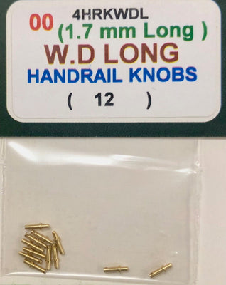 Handrail Knobs 1.7mm long W.D. - use 0.45mm brass handrail wire 4HRKWDL- MARLITS *