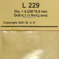 Lenses M.V. PRODUCTS L229 Realistic Light Lenses, Dia = 0.228" / 5.8 mm Red - For HO-O-S Gauge-1/35 Scale Models (1 )