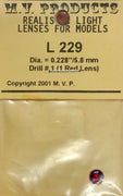 Lenses M.V. PRODUCTS L229 Realistic Light Lenses, Dia = 0.228" / 5.8 mm Red - For HO-O-S Gauge-1/35 Scale Models (1 )