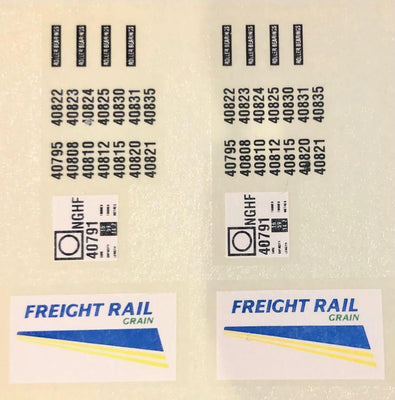 NGHF Grain Freight Rail: Grain Hopper code and numbers - #1067 - Ozzy Decals