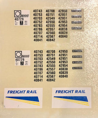 NHHF Coal Freight Rail Coal Hopper Codes & Numbers - #1068 - Ozzy Decals