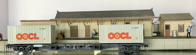 NOOY 14910 R  CONTAINER WAGON with two 20ft OOCL CONAINERS HO Model - SDS / AUSCISON NEW