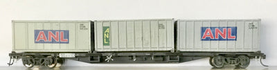NOOY 14910R  CONTAINER WAGON with three 20ft ANL Container HO Model - SDS / AUSCISON NEW