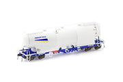 AUSCISION NPH-1 - NPHH Cement Hopper -NPHH Cement Hopper, Freight Rail White/Blue with FR Logos - 4 Car Pack