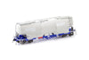 AUSCISION NPH-5 -NPHH Cement Hopper, Pacific National Wagon Grime/Blue with Patch Job & Ground Operated Lids - 4 Car Pack