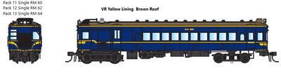 DERM DCC SOUND Pack 12 containing RM62. VR Blue RAILMOTOR - VR Yellow Lining Brown Roof IDR MODELS NOW IN STOCK, Free Postage