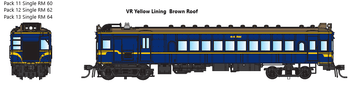DERM SOUND Pack 013 Containing RM64. VR Blue RAILMOTOR DCC - VR Yellow Lining Brown Roof IDR MODELS NOW IN STOCK, Free Postage **