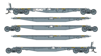 ART09  RRBY 5 PIECE 65m ARTICULATED CONTAINER WAGON PACIFIC NATIONAL #7126D RRAY SOUTHERN RAIL NOW IN STOCK