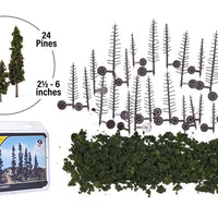 Woodland Scenics -  Forest Green realistic tree kit - Forest Green - 24/pkg - 2 1/2" - 6" (6.35 cm - 15.2 cm) 24 pines   TR1113