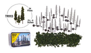 Woodland Scenics -  Forest Green realistic tree kit - Forest Green - 24/pkg - 2 1/2" - 6" (6.35 cm - 15.2 cm) 24 pines   TR1113