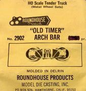 BOGIE: ROUNDHOUSE "Old Timer" Arch Bar #2902 with metal wheels & pick up shoe HO Scale 1 Pair Bogies