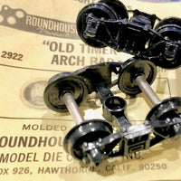 BOGIE: ROUNDHOUSE "Old Timer" Arch Bar #2922 with non metal wheels HO Scale 1 Pair Bogies