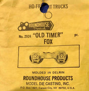 BOGIE: ROUNDHOUSE "OLD TIMER" FOX  #2924 with non metal wheels HO Scale 1 Pair Bogies