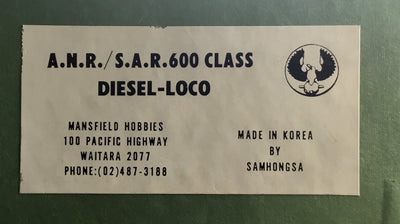 600 Class 606 ANR-SAR  MANSFIELD-SAMHONGSA BRASS MODEL PAINTED small weathering, mint condition, South Aust. LOCOMOTIVE.