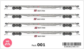 SDS Models - BEZY QRN Container Wagon Pack 201 - HO