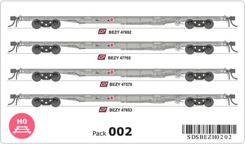 SDS Models - BEZY QRN Container Wagon Pack 202 - HO