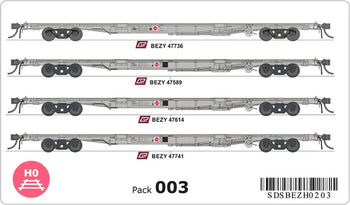 SDS Models - BEZY QRN Container Wagon Pack 203 - HO
