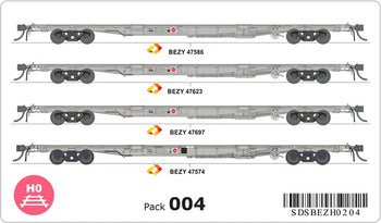 SDS Models - BEZY Aurizon Container Wagon Pack 204 - HO