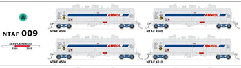 NTAF 009 (4 in Pack) AMPOL BLOCK TRAIN TANKER Rail Tank Car NSWSRA - SDS MODEL