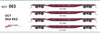New re-run OCY #003 - pack of 4 wagons SAR RED 1975 - 63'Container Flat Wagons - SDS Models