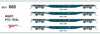 New re-run NQOY (OCY) #005 - pack of 4 wagons PTC TEAL 1983 - 63'Container Flat Wagons - SDS Models