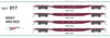 New re-run NQOY (OCY) #017 - pack of 4 wagons SAR RED 1983 - 63'Container Flat Wagons - SDS Models