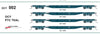 New re-run OCY #002 - pack of 4 wagons PTC TEAL 1973 - 63'Container Flat Wagons - SDS Models