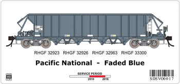 SDS Models - RHGF Aggregate Wagon - VO 017 - Pacific National Faded Blue
