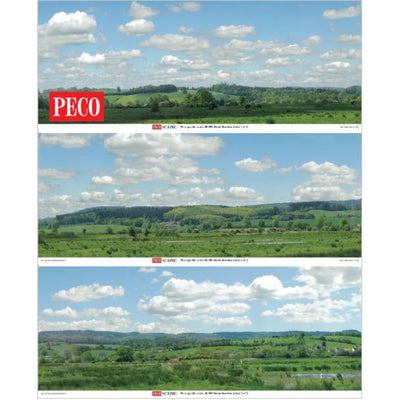SKP-05 Peco Water Meadow Photographic Backscene 800 mm x 320 mm 3 sheet in a pack.