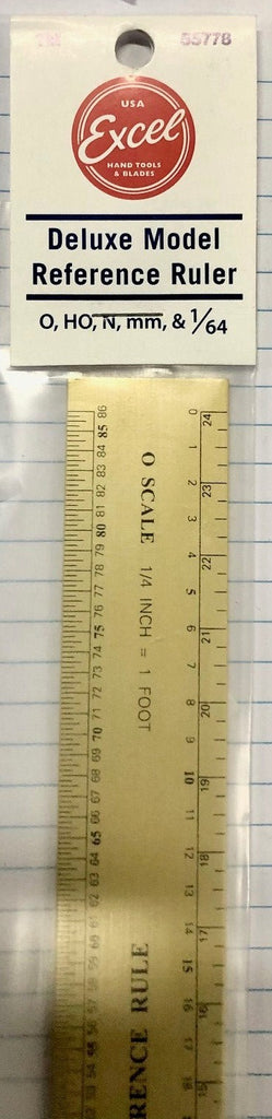 #55778 SCALE MODEL RAILROAD RULER O, HO, N, mm, & 1/64 DELUXE EXCEL ...