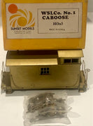 USA WSLCo N0.1 CABOOSE - HOn3 SUNSET MODELS BRASS - un-painted, un-assembled, Mint as new see photos - USA BRASS MODELS