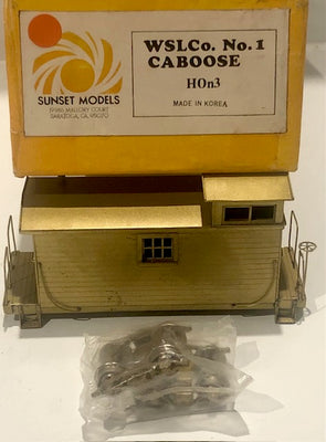 USA WSLCo N0.1 CABOOSE - HOn3 SUNSET MODELS BRASS - un-painted, un-assembled, Mint as new see photos - USA BRASS MODELS