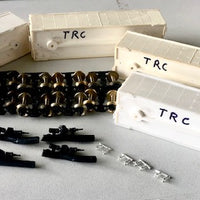 TRC - MRC four kits PARTLY BUILT Refrigerator Vans with K&S METAL WHEELS - bogies - detailing parts - very good condition - Silvermaz & TRAX KITS NOT COMPLETED (4)