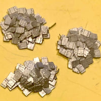 553 Sole Plate Piles: Pkt of 3  No. 553 - OZZY MODELS: HO Railway: pewter Metal Accessories