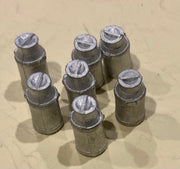 580 Milk Cans: Pkt of 7  No.580 - OZZY MODELS: HO Railway: Pewter Metal Accessories