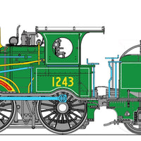 V1. Z12 1243 Locomotive "Centenary Green"- Beyer Peacock 6 wheel tender, DC Model