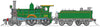 V2 - Z12 1245 Locomotive "Brunswick Green" with cowcatcher and Baldwin bogie tender, DC MODEL