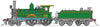 V2 - Z12 1245 "Lined Brunswick Green" with Cowcatcher and Baldwin Bogie Tender, - DCC SOUND Model