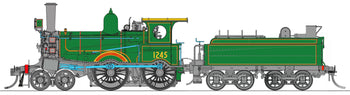 V2 - Z12 1245  Lined Brunswick Green with Cowcatcher and Baldwin Bogie Tender, - DCC SOUND Model
