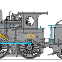V5 - Z12 1205 "Black" with Cowcatcher and Beyer Peacock 6 Wheel Tender, - DCC SOUND