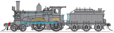 NOW IN STOCK- V5. Z1232  Z12 Locomotive No 1232 all Black - Beyer Peacock 6 wheel tender, with Cowcatcher with DCC SOUND.