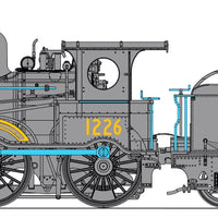 V6 - Z12 1226 Locomotive all Black - Beyer Peacock tender, - DC MODEL