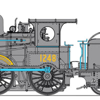 V6 - Z12  1248 Locomotive all Black - Beyer Peacock tender, - DC MODEL