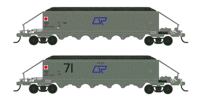 VAK 303 Southern Rail : VAK QR COAL HOPPER 4 CAR HOPPER SET with 12mm BOGIES.