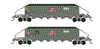 VAK 306 Southern Rail : VAK QR COAL HOPPER 4 CAR HOPPER SET with 16.5mm BOGIES.