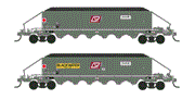VAK 308 Southern Rail : VAK QR COAL HOPPER 4 CAR HOPPER SET with 12mm BOGIES.