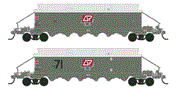 VGK308 Southern Rail : VGKM QR WHEAT HOPPER 4 CAR HOPPER SET with 12 mm BOGIES.,