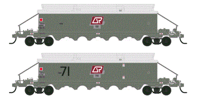 VGK308 Southern Rail : VGKM QR WHEAT HOPPER 4 CAR HOPPER SET with 12 mm BOGIES.,